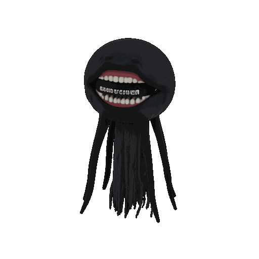 AI generated 3D model of a black jellyfish-like lamp